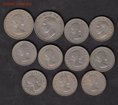 Великобритания шилинги 11монет 1950-63 - 72а