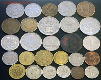 53 разные зарубежные монеты (см. описание). До 29.11_22.22мс - 1