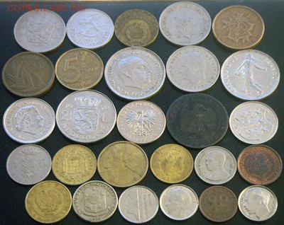 53 разные зарубежные монеты (см. описание). До 29.11_22.22мс - 2