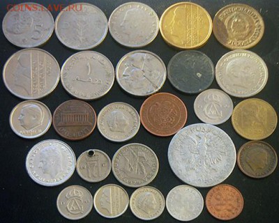 53 разные зарубежные монеты (см. описание). До 29.11_22.22мс - 4