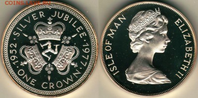 о. Мэн, крона 1977, пруф - до 22-00мск 01.12 - man-1c-1977