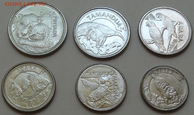 Фикс Бразилия 1992 - 1994 год Набор 6 шт. Животные UNC - DSC06909.JPG