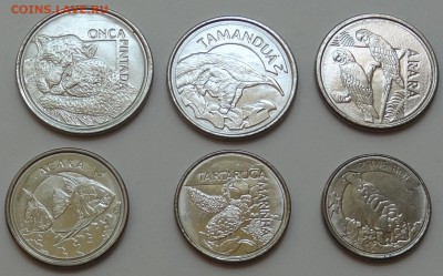 Фикс Бразилия 1992 - 1994 год Набор 6 шт. Животные UNC - DSC06912.JPG