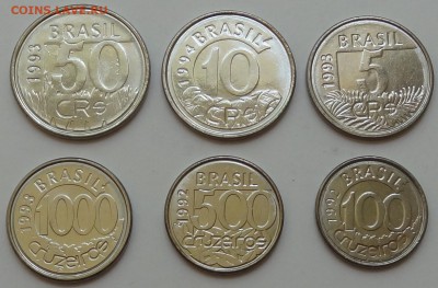 Фикс Бразилия 1992 - 1994 год Набор 6 шт. Животные UNC - DSC06914.JPG
