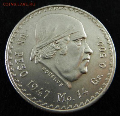 1 песо 1947 г. Мексика до 22.00 ч. 4.12.2015 г. - 1 песо