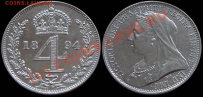 Британия - 4 нечастых монеты Георг III и Виктория - 4penceMaundy_1894
