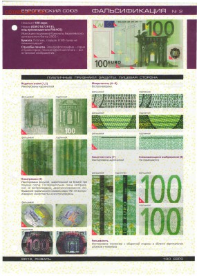 Бюллетень Подлинные и фальшивые деньги 22.00 МСК 07.12.2015 - 4 Фальшивые 100 евро