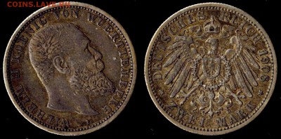 2 марки 1908  Вюрттемберг с 200руб!  до 04.12.15 в 22.00 МСК - 1908