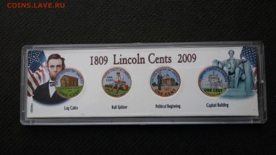 Набор 1 цент Линкольн цветная эмаль 2009(США) - 20150518_120449