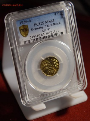 5 pfennig 1936 A  PCGS MS64 до 08.12.2015 22:00 МСК - DSC09244_1300x1740