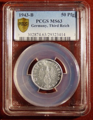 50 pfennig 1943 B  PCGS MS 63 до 08.12.2015 22:00 МСК - DSC09238_1300x1676