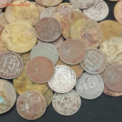 Куча пятаков, пятнашек(1949-3шт.) 74 шт.До 8.12.2015 в 22.00 - 20151204_220841-1-1