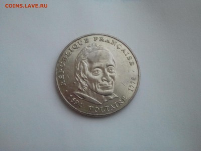 5 Франков 1994 г. 300-летие Вольтера, Юбилейная, низкий, кор - вол1
