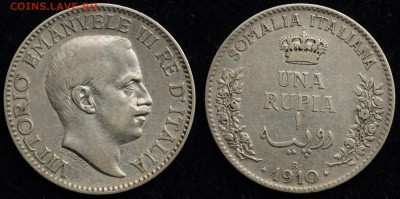 Юбилейка РФ, СССР, погодовка СССР и РФ, иностранные монеты - 1рупия1910_1