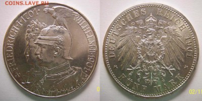 Кайзеровская Германия - 20 пятимарочников в планшете. - 1901 5M Preussen