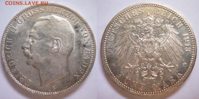 Кайзеровская Германия - 20 пятимарочников в планшете. - 1913G 5M BADEN