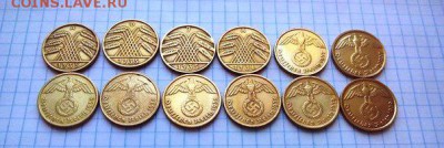 3 РЕЙХ 10 пфен(бронза) 12 штук до 08.12.2015 в 21:00 по МСК - 2