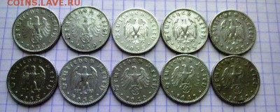 3 РЕЙХ 50 рейхпфеннигов 10 штук до 08.12.2015 в 21:30 по МСК - 4