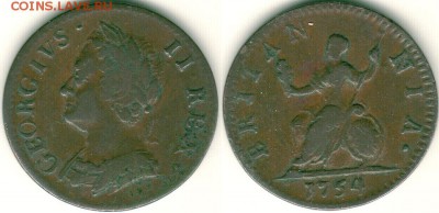 Британия, фартинг 1754 и полфартинга 1844 - gb-ff-1754