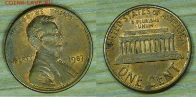 США, 1 цент, 10 шт. по 1р., до 10.12.2015 г., 22-00 - 1987.JPG
