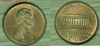 США, 1 цент, 10 шт. по 1р., до 10.12.2015 г., 22-00 - 1993.JPG