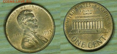 США, 1 цент, 10 шт. по 1р., до 10.12.2015 г., 22-00 - 1993-2.JPG