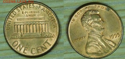 США, 1 цент, 10 шт. по 1р., до 10.12.2015 г., 22-00 - 1995-2.JPG