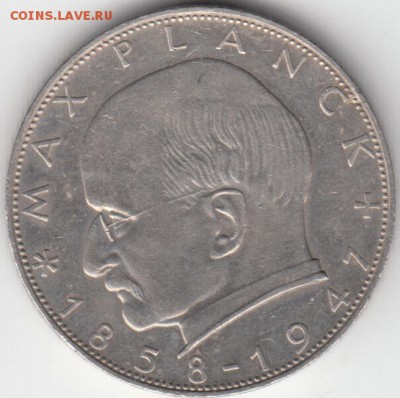 ФРГ 2 марки 1958 F Макс Планк до 12.12.2015 - 38.2