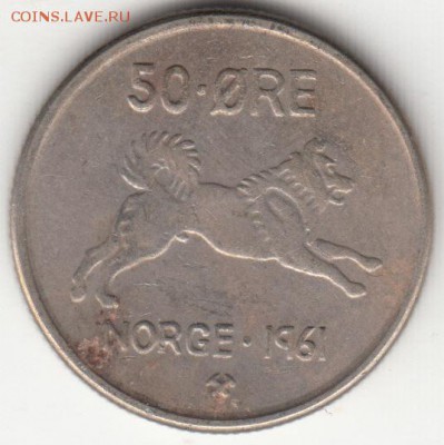 Норвегия 50 оре 1961 Собака до 12.12.2015 - 45.1