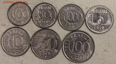 Комплект монет Бразилии 5 - 1000 кр 1992-93 фауна UNC до 11 - IMG_5561.JPG
