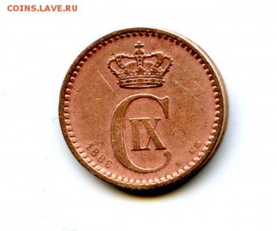 1 оре Дания. 1886 г. - 1886