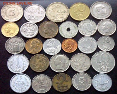 54 разные зарубежные монеты (см. описание). До 09.12_22.16мс - 1