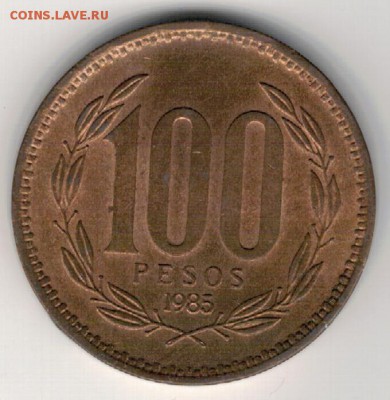 Чили 100 песо 1993 до 14.12.15 в 22.00мск (Б363) - 4-п100-85а