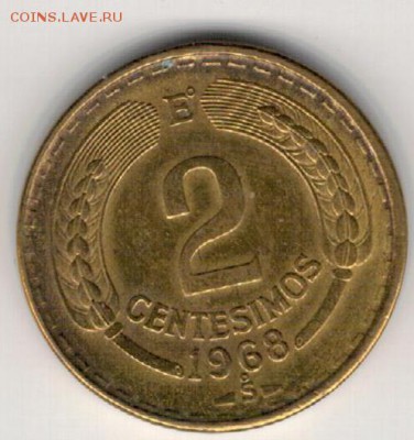 Чили 2 сентесимо 1968 Кондор до 14.12.15 в 22.00мск (Б363) - 4-смо2-68а