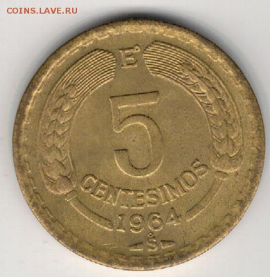 Чили 5 сентесимо 1964 Кондор до 14.12.15 в 22.00мск (Б363) - 4-смо5-64а