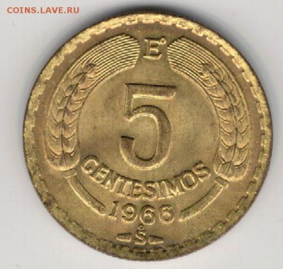 Чили 5 сентесимо 1966 Кондор до 14.12.15 в 22.00мск (Б363) - 4-смо5-66а