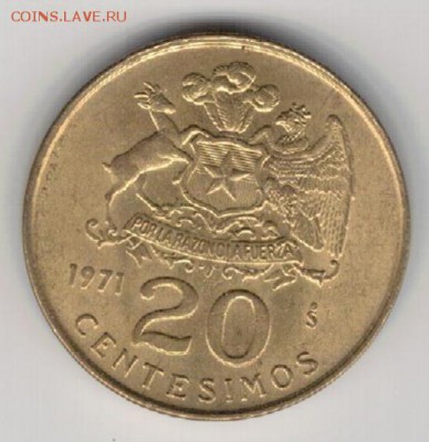 Чили 20 сентесимо 1971 Бальмаседа 14.12.15 в 22.00мск (Б363) - 4-смо20-71а