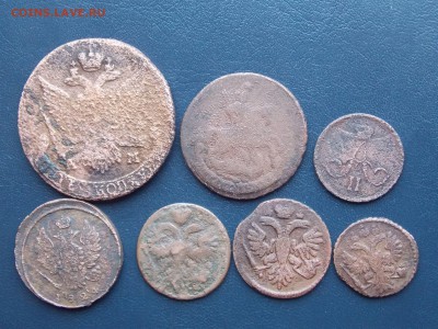 лот меди 5,2,1коп,деньга,полушка ( 8шт.) 1коп. 1924г. - лот меди