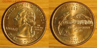 США, 0.25 $ 2007г. Вашингтон, "Р", до 16.12.2015г. 22-00 мск - 25Вашингтон.JPG