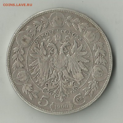 5 корон 1900 год Франц Иосиф I - австрия