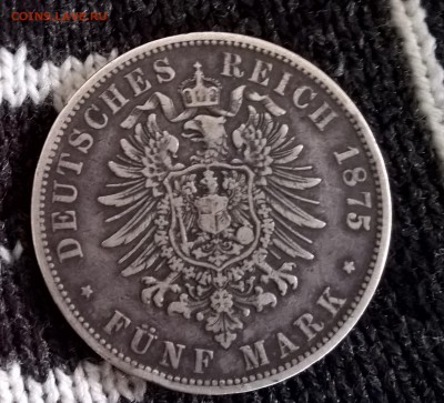 5 марок карл 1875г. германская империя - WP_20151212_10_03_33_Pro