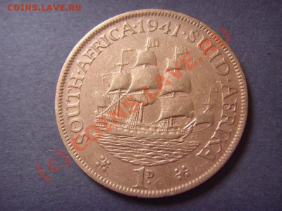 Южная Африка 1 пенни 1941 Георг.Корабль. до 22.09 в 21.00М - LPIC8165.JPG