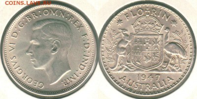 Австралия, 1 фл. 1947, с 200! - до 22-00мск 15.12 - au-1fl-1947