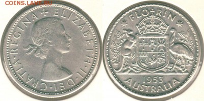 Австралия, 1 фл. 1953, с 200! - до 22-00мск 15.12 - au-1fl-1953