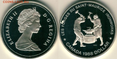 Канада, 1 дол. 1988, пруф, с 200! - до 22-00мск 15.12 - can-1d-1988