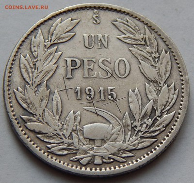 Чили 1 песо 1915, до 21.12.15 в 22:00 МСК - 4653