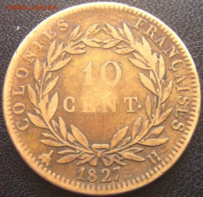 Франц. Карибские колонии_10 сантимов 1827(Н); до 15.12_22.20 - 9410