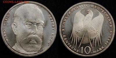 ФРГ 10 марок 1993 "Роберт Кох" UNC  -17-12-15 в 22-00- - 10марок_1993_1