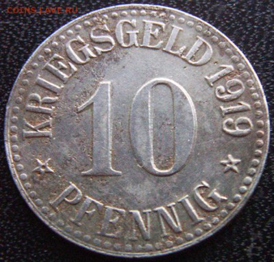 Германия. Город Кассель_10 пфеннигов 1919; до 16.12_22.12мск - 10417
