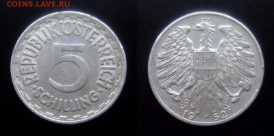 МОНЕТЫ МИРА №5 - Австрия 5 шиллингов (1952) алюм.
